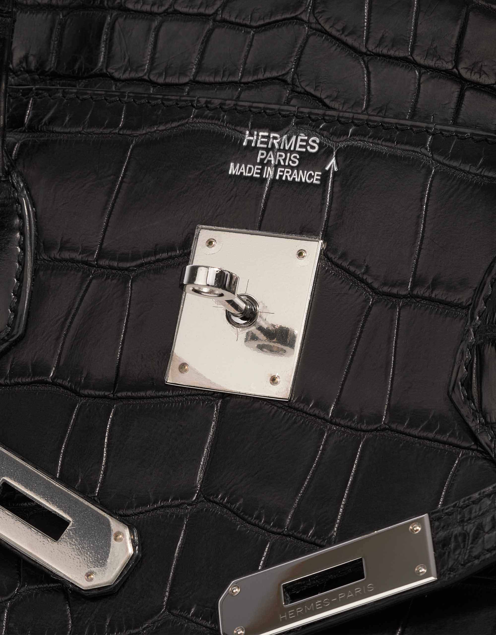 Hermès Birkin 40 mattes Porosus Krokodilleder Schwarz