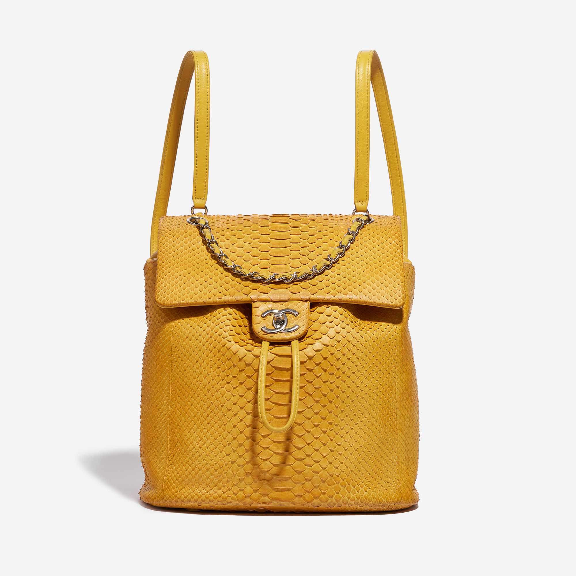 yellow chanel backpack bag