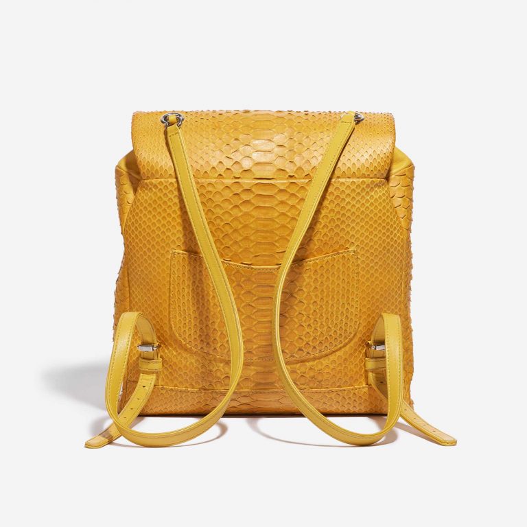 Sac à dos Chanel en Python Jaune