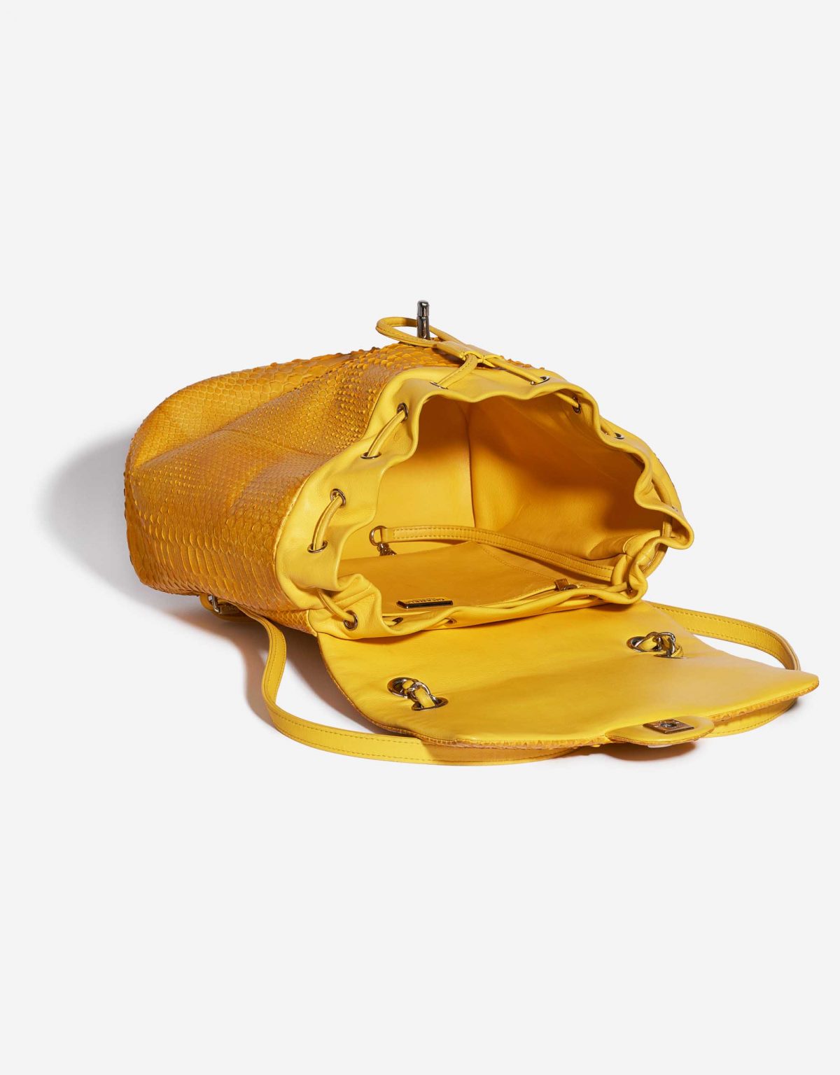 Chanel Backpack Python Yellow | SACLÀB
