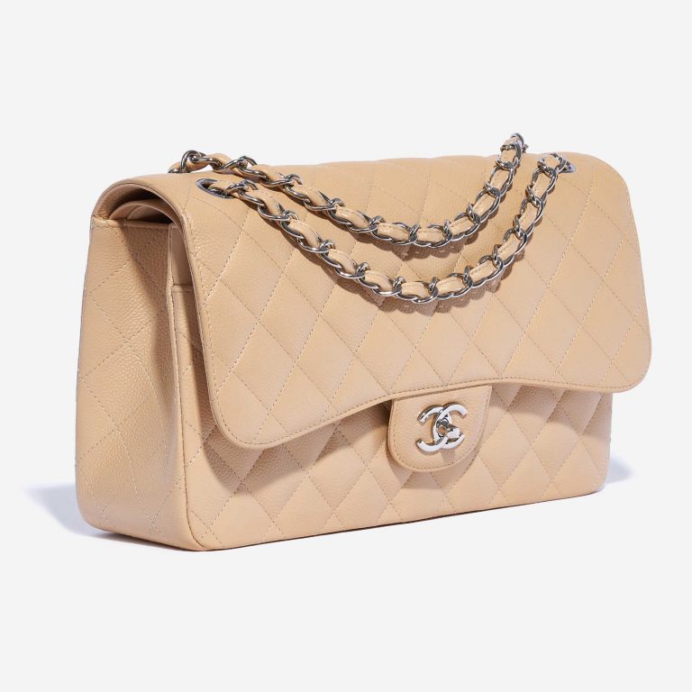 Chanel Timeless Jumbo-Tasche Caviar-Leder Beige