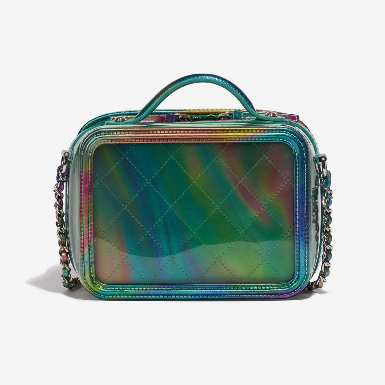 Chanel Vanity Case kleine Tasche Rainbow Lackleder Grün / Transparent