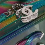 Chanel Vanity Case Small Rainbow Patent Iridescent Green / Transparent