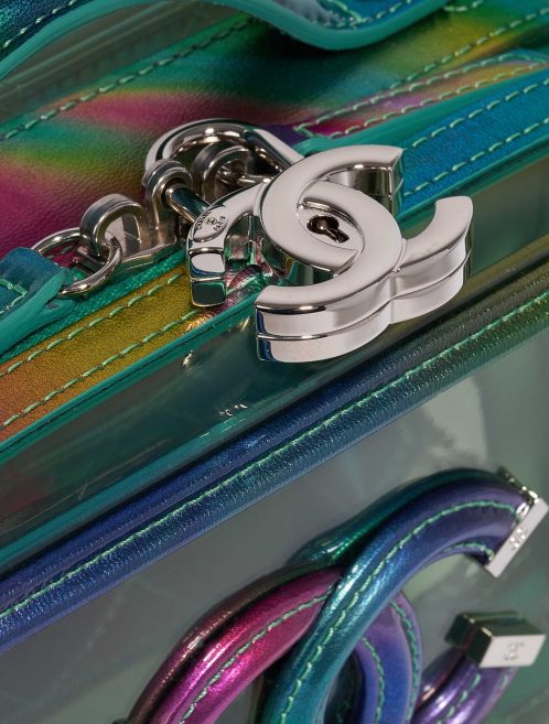 Chanel Vanity Case Small Rainbow Patent Iridescent Green / Transparent