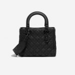 Dior Lady mittelgroße Tasche Lammleder So Black 