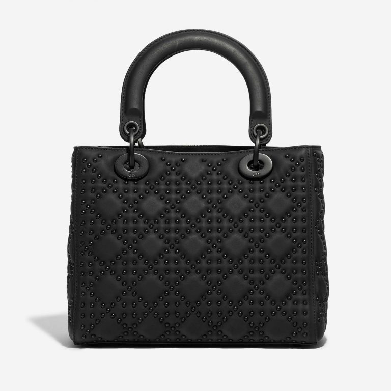 Dior Lady mittelgroße Tasche Lammleder So Black 