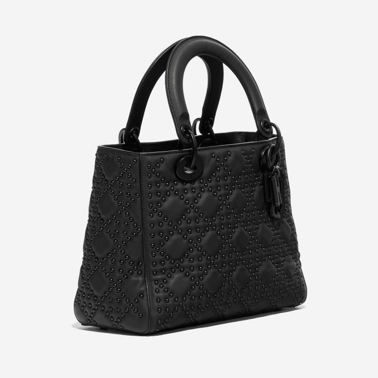 Dior Lady mittelgroße Tasche Lammleder So Black 