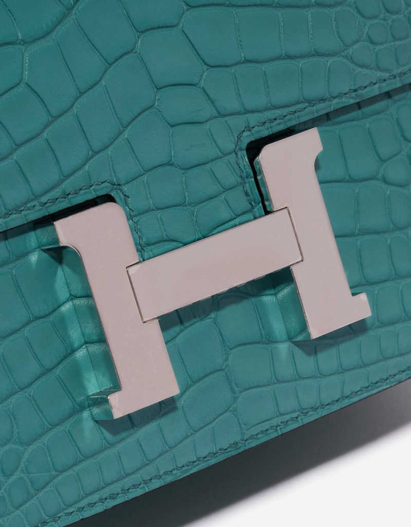 Hermès Constance 18 mattes Alligatorleder Blue Paon 