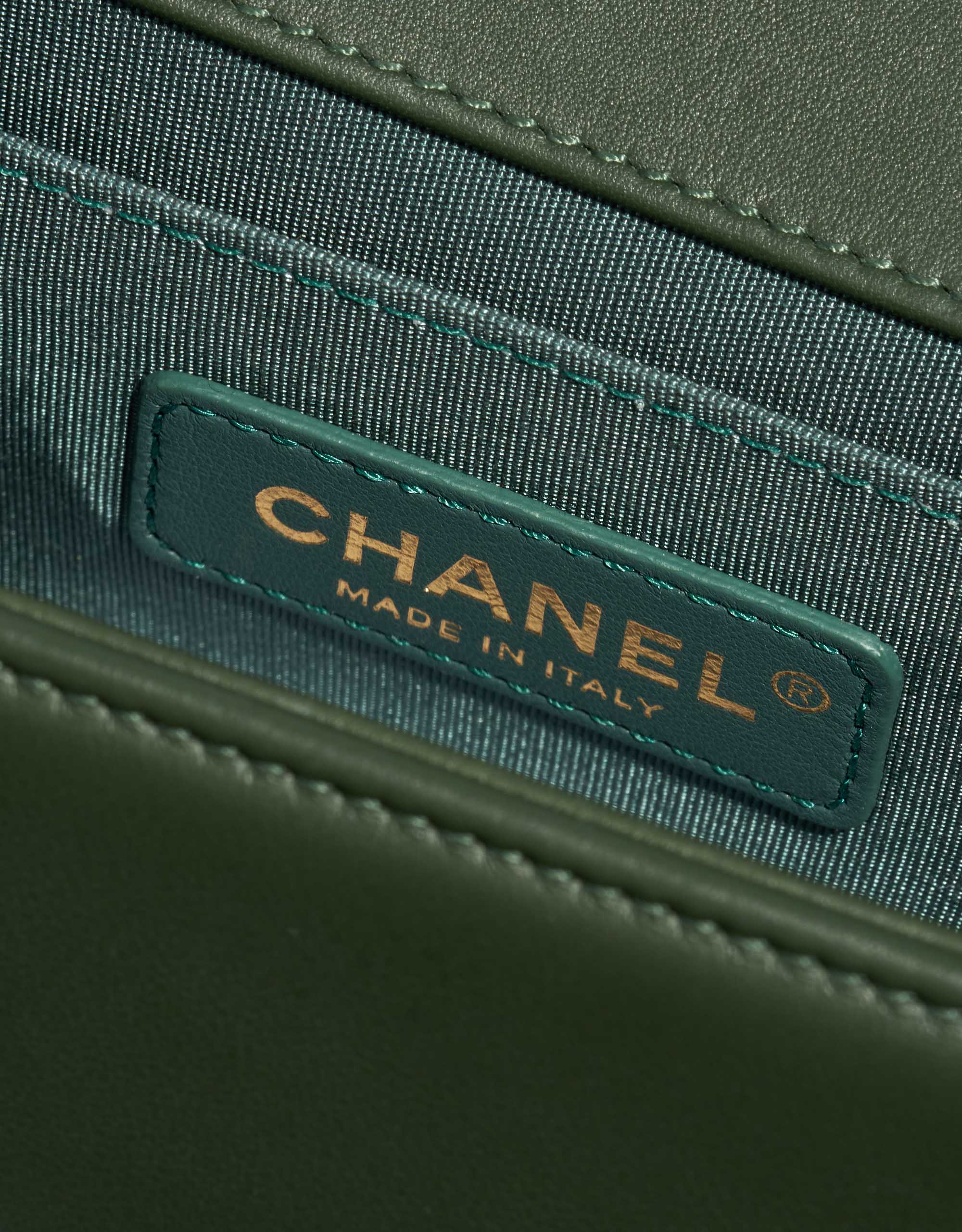 Chanel Green Iridescent Goatskin Medium Boy Bag