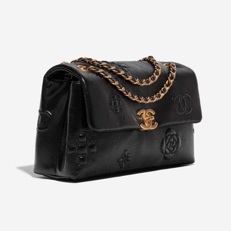 Chanel Timeless Medium Calf / Flower Ornament Black