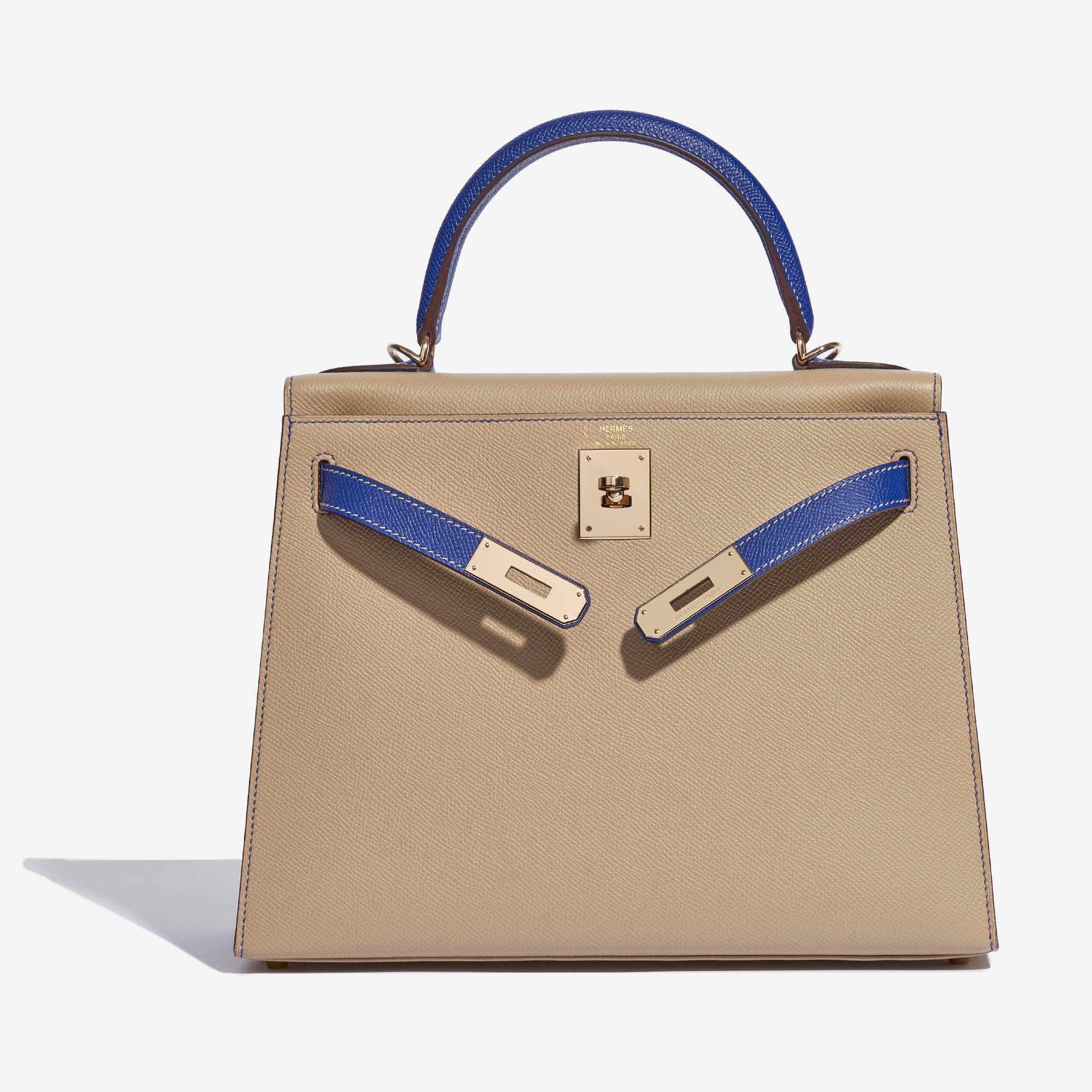 Hermès HSS Kelly 28 Sellier Chalk Craie & Golden Yellow Jaune d'Or Epsom  with Brushed Gold Hardware - Bags - Kabinet Privé