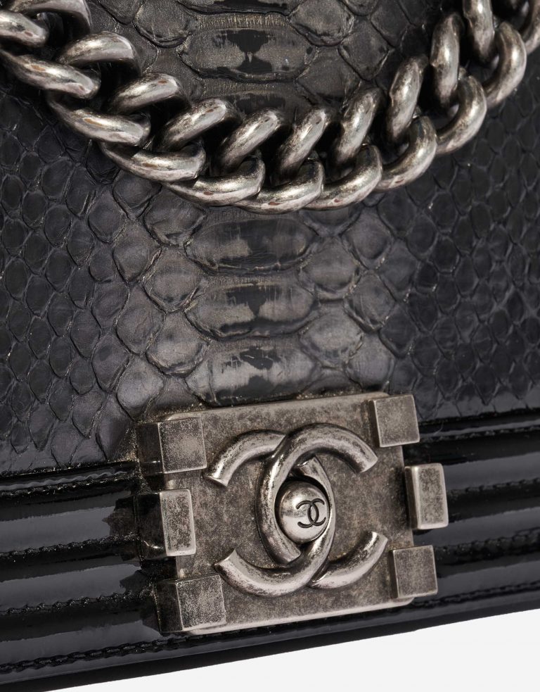 Chanel Boy Small Python Black