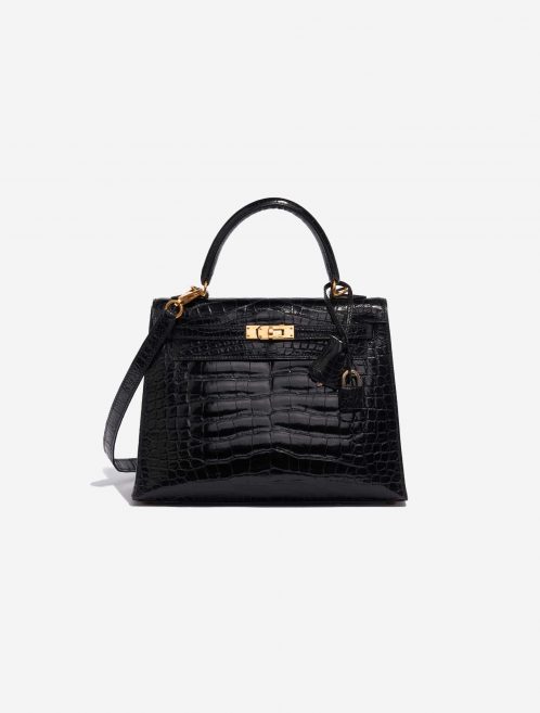 Pre-owned Hermès bag Kelly 25 Alligator Black Black Front | Sell your designer bag on Saclab.com