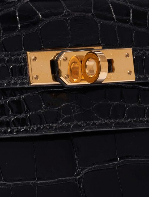 Gebrauchte Hermès Tasche Kelly 25 Alligator Schwarz Schwarz Verschluss-System | Verkaufen Sie Ihre Designer-Tasche auf Saclab.com