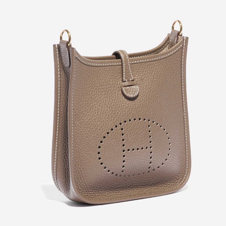 Pre-owned Hermès bag Evelyne 16 Clemence Etoupe Beige, Brown Side Front | Sell your designer bag on Saclab.com