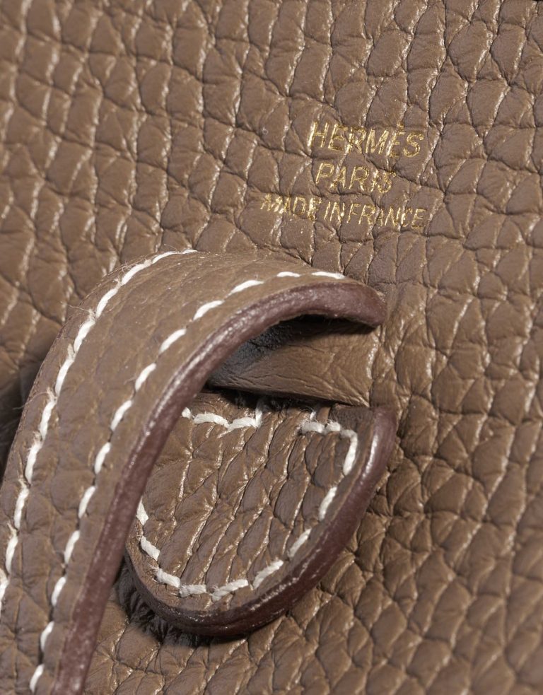 Pre-owned Hermès bag Evelyne 16 Clemence Etoupe Beige, Brown Logo | Sell your designer bag on Saclab.com