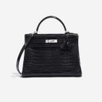 "Hermès Kelly 32 Porosus Crocodile Black "