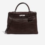 Hermès Kelly 35 Porosus Crocodile Gris Elephant