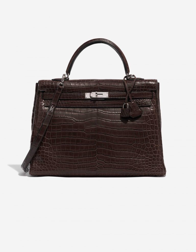 Hermès Kelly 35 Porosus Crocodile Gris Elephant