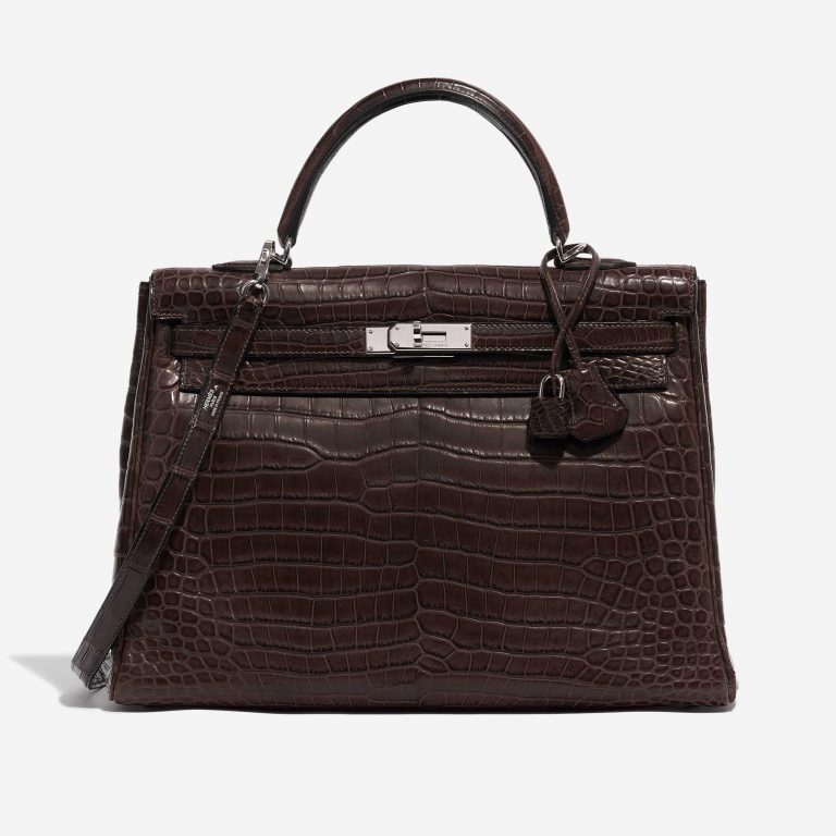 Hermès Kelly 35 Porosus Crocodile Gris Elephant