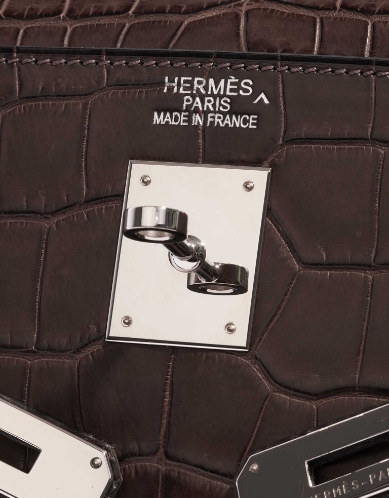 Hermès Kelly 35 Porosus Crocodile Gris Elephant