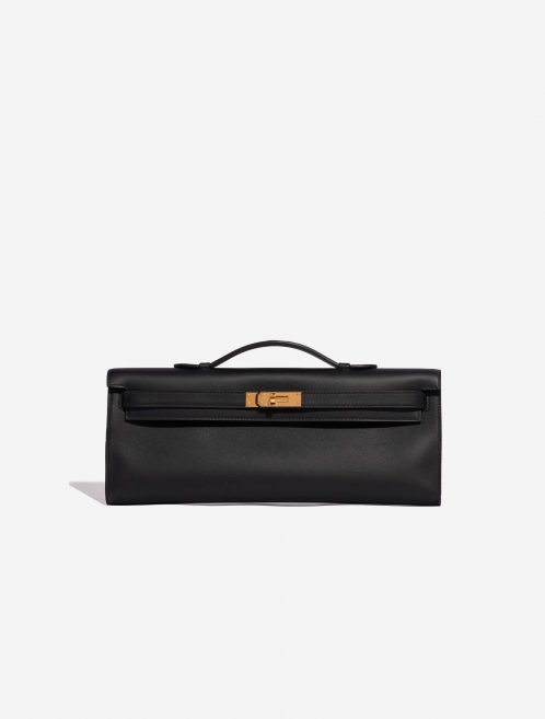 Pre-owned Hermès bag Kelly Cut Clutch Swift Black Black Front | Sell your designer bag on Saclab.com
