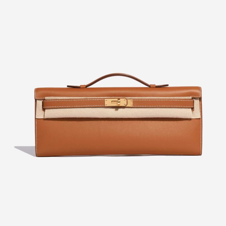 Sac d'occasion Hermès Kelly Cut Clutch Swift Gold Beige, Brown Front Velt | Vendez votre sac de créateur sur Saclab.com