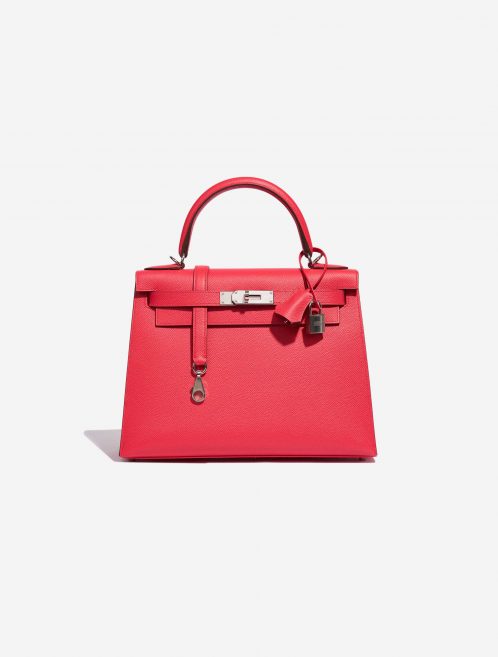 Pre-owned Hermès bag Kelly 28 Epsom Rose Extreme Pink, Rose Front | Sell your designer bag on Saclab.com