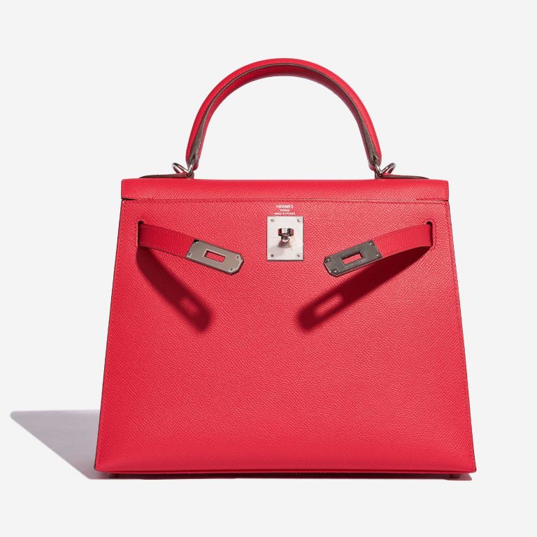 Sac Hermès Kelly 28 Epsom Rose Extreme Pink, Rose Front Open | Vendez votre sac de créateur sur Saclab.com