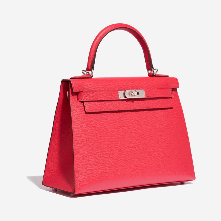 Sac Hermès Kelly 28 Epsom Rose Extreme Pink, Rose Side Front | Vendez votre sac de créateur sur Saclab.com