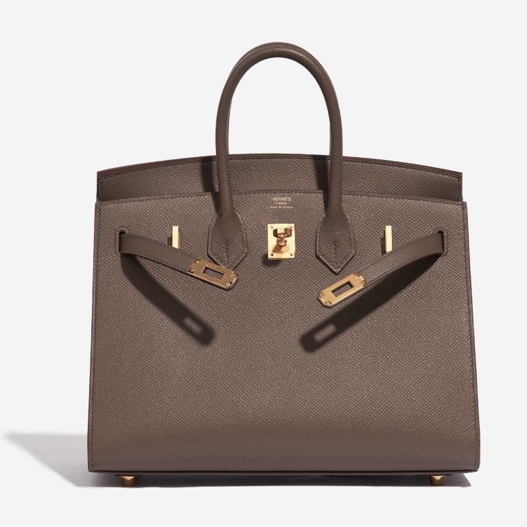 Pre-owned Hermès bag Birkin 25 Epsom Gris Etain Front Open | Sell your designer bag on Saclab.com