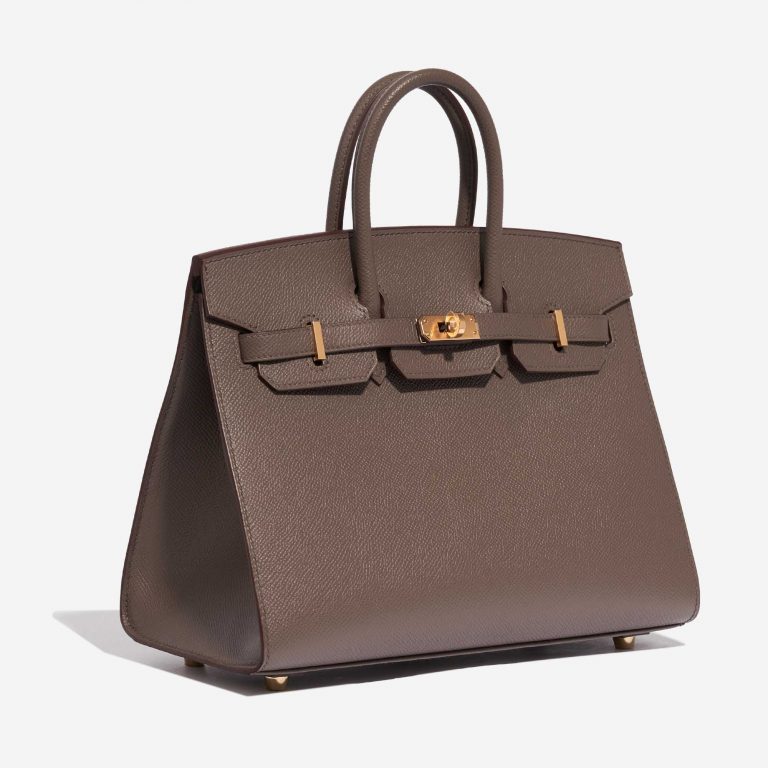 Pre-owned Hermès bag Birkin 25 Epsom Gris Etain Side Front | Sell your designer bag on Saclab.com