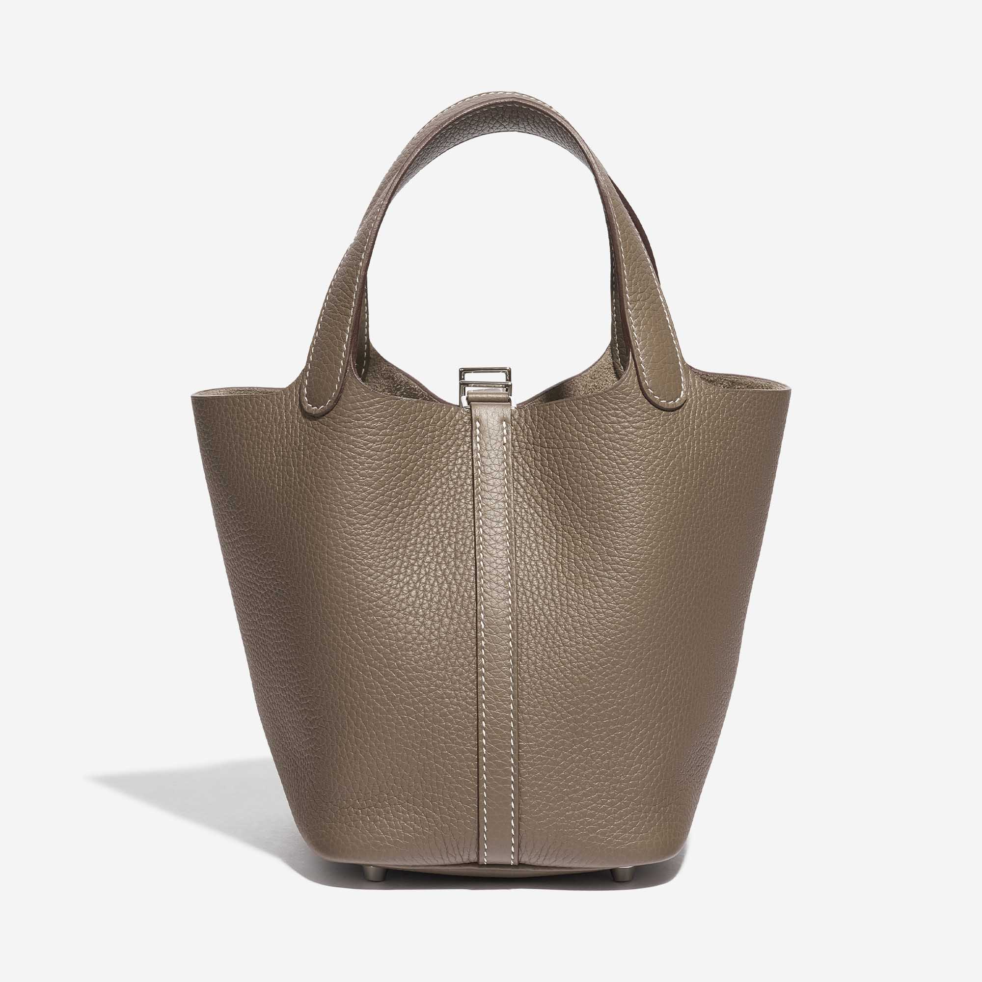 Hermès Taupe Clemence 26 cm Picotin Lock Bag