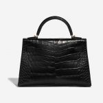 Pre-owned Hermès bag Kelly Mini Matte Alligator Black Black Back | Sell your designer bag on Saclab.com