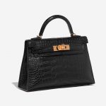 Pre-owned Hermès bag Kelly Mini Matte Alligator Black Black Side Front | Sell your designer bag on Saclab.com