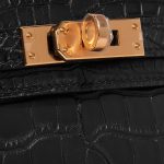 Pre-owned Hermès bag Kelly Mini Matte Alligator Black Black Closing System | Sell your designer bag on Saclab.com