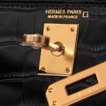 Pre-owned Hermès bag Kelly Mini Matte Alligator Black Black Closing System | Sell your designer bag on Saclab.com