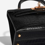 Pre-owned Hermès bag Kelly Mini Matte Alligator Black Black Detail | Sell your designer bag on Saclab.com