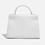 Pre-owned Hermès bag Kelly 32 Ostrich Blanc White Back | Sell your designer bag on Saclab.com