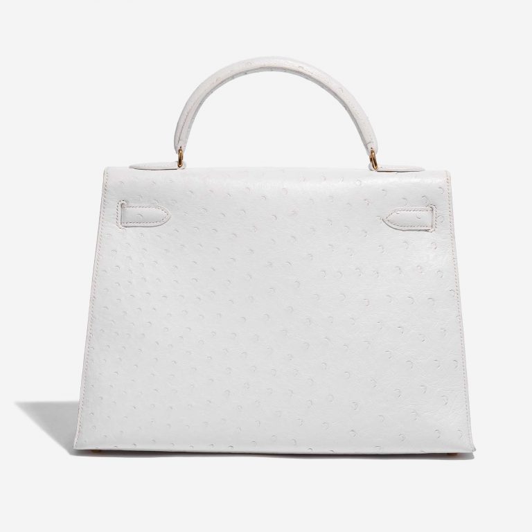 Pre-owned Hermès Tasche Kelly 32 Ostrich Blanc White Back | Verkaufen Sie Ihre Designer-Tasche auf Saclab.com