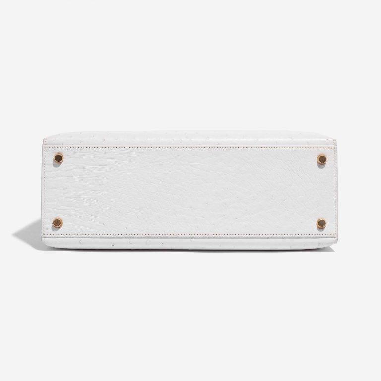 Pre-owned Hermès Tasche Kelly 32 Ostrich Blanc White Bottom | Verkaufen Sie Ihre Designer-Tasche auf Saclab.com