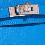 Pre-owned Hermès bag Kelly Mini Chèvre Mysore Blue Hydra Blue Closing System | Sell your designer bag on Saclab.com