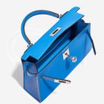 Pre-owned Hermès bag Kelly Mini Chèvre Mysore Blue Hydra Blue Inside | Sell your designer bag on Saclab.com