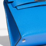 Pre-owned Hermès bag Kelly Mini Chèvre Mysore Blue Hydra Blue Detail | Sell your designer bag on Saclab.com