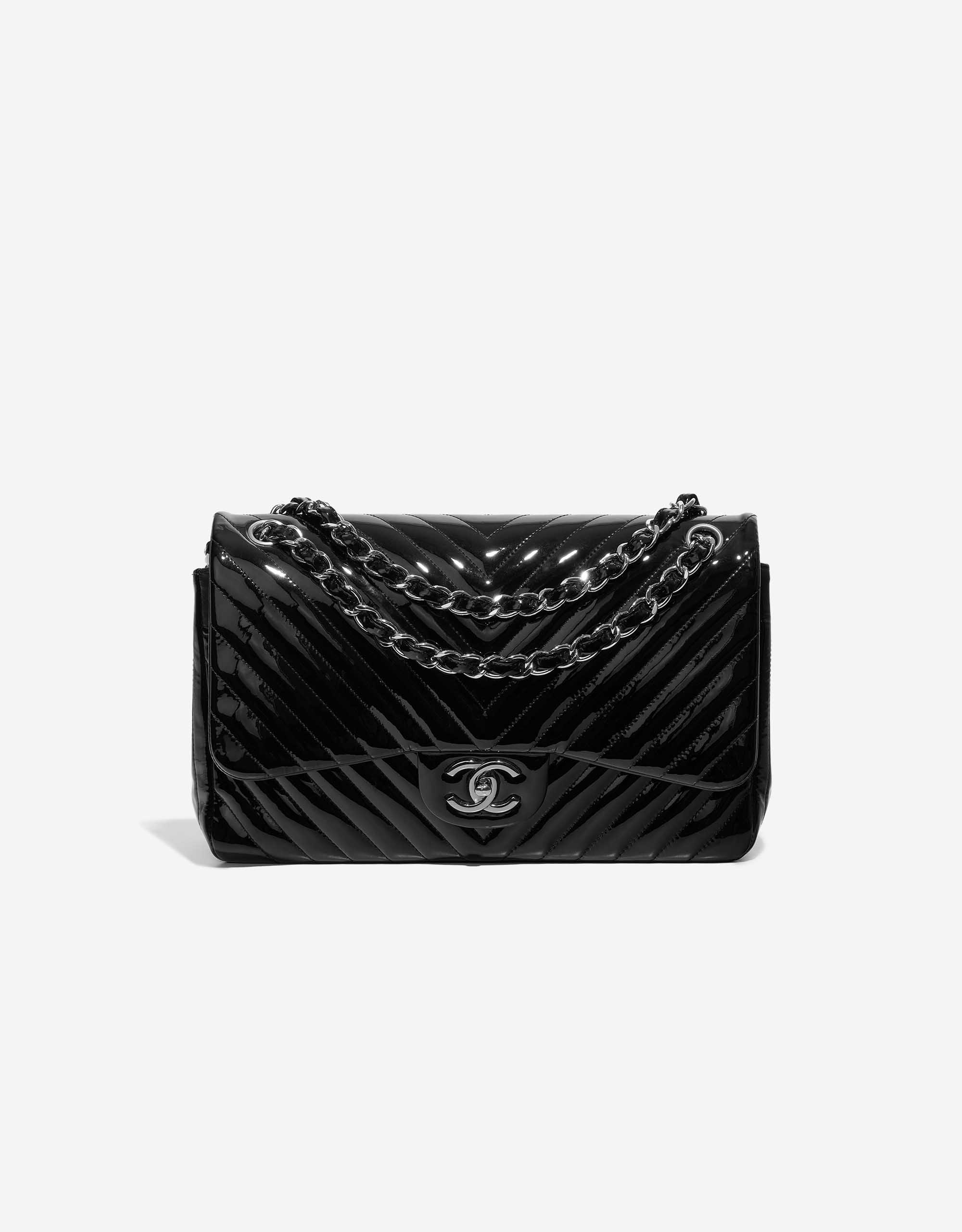 Chanel Timeless Jumbo Patent Leather Black | SACLÀB