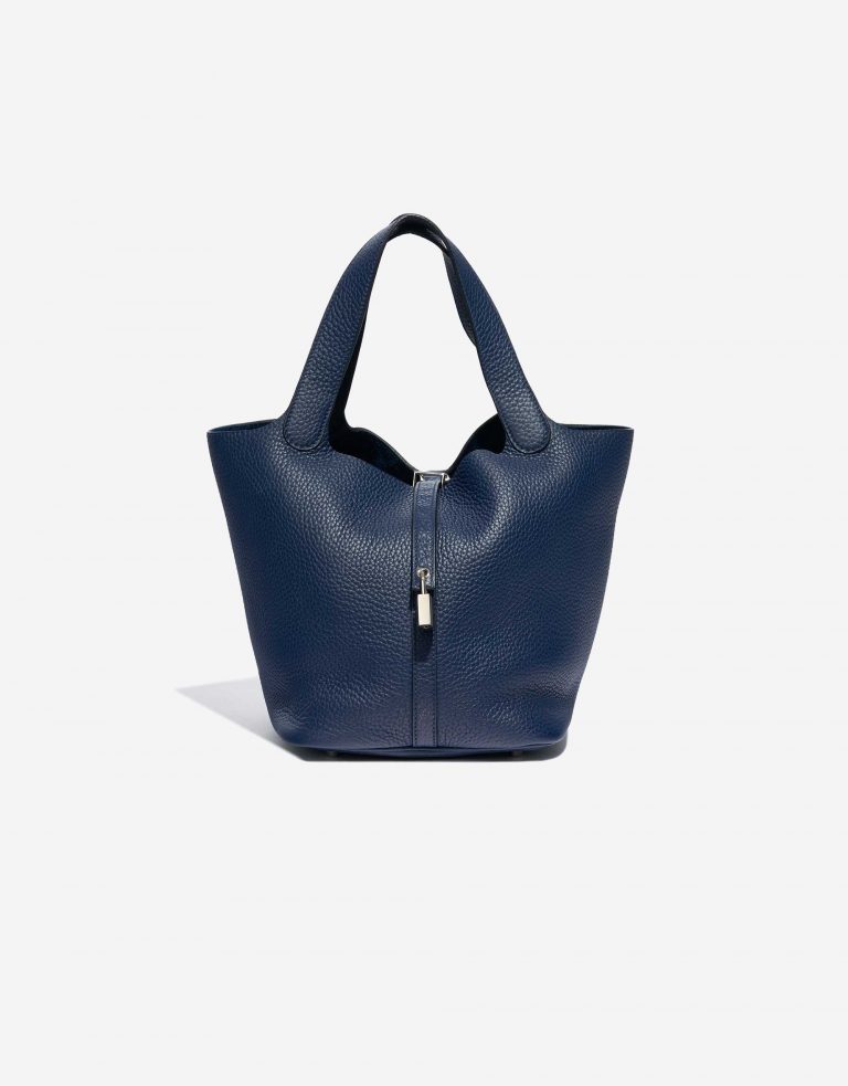 Hermès Picotin 22 Taurillon Clemence Blue Saphir