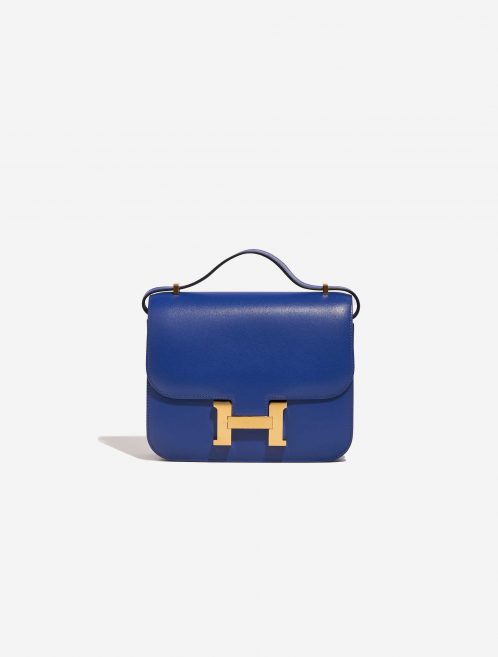 Pre-owned Hermès bag Constance 18 Tadelakt Bleu Electrique Blue Front | Sell your designer bag on Saclab.com