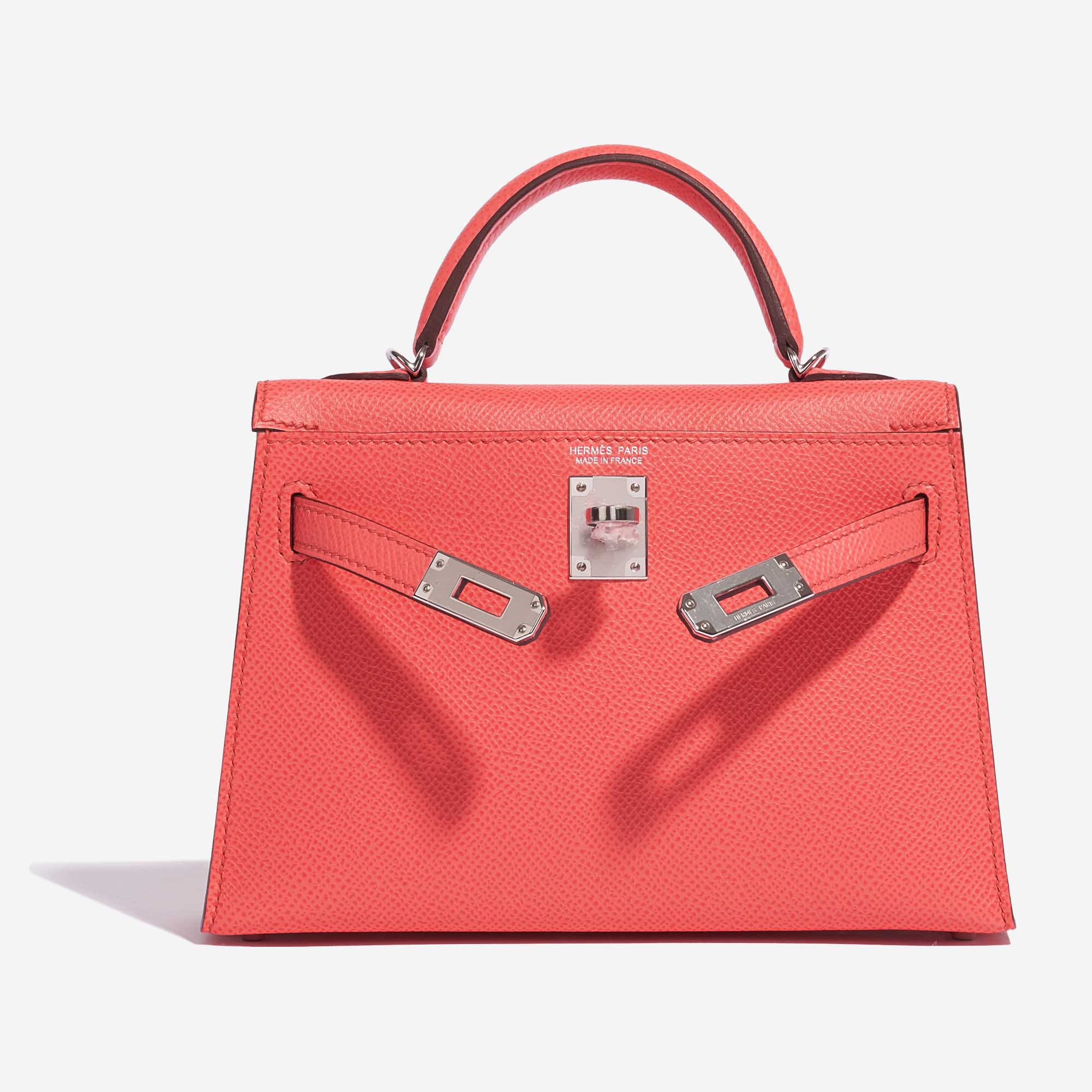 Pre-owned Hermès Tasche Kelly Mini Epsom Rose Texas Rose Front Open | Verkaufen Sie Ihre Designer-Tasche auf Saclab.com
