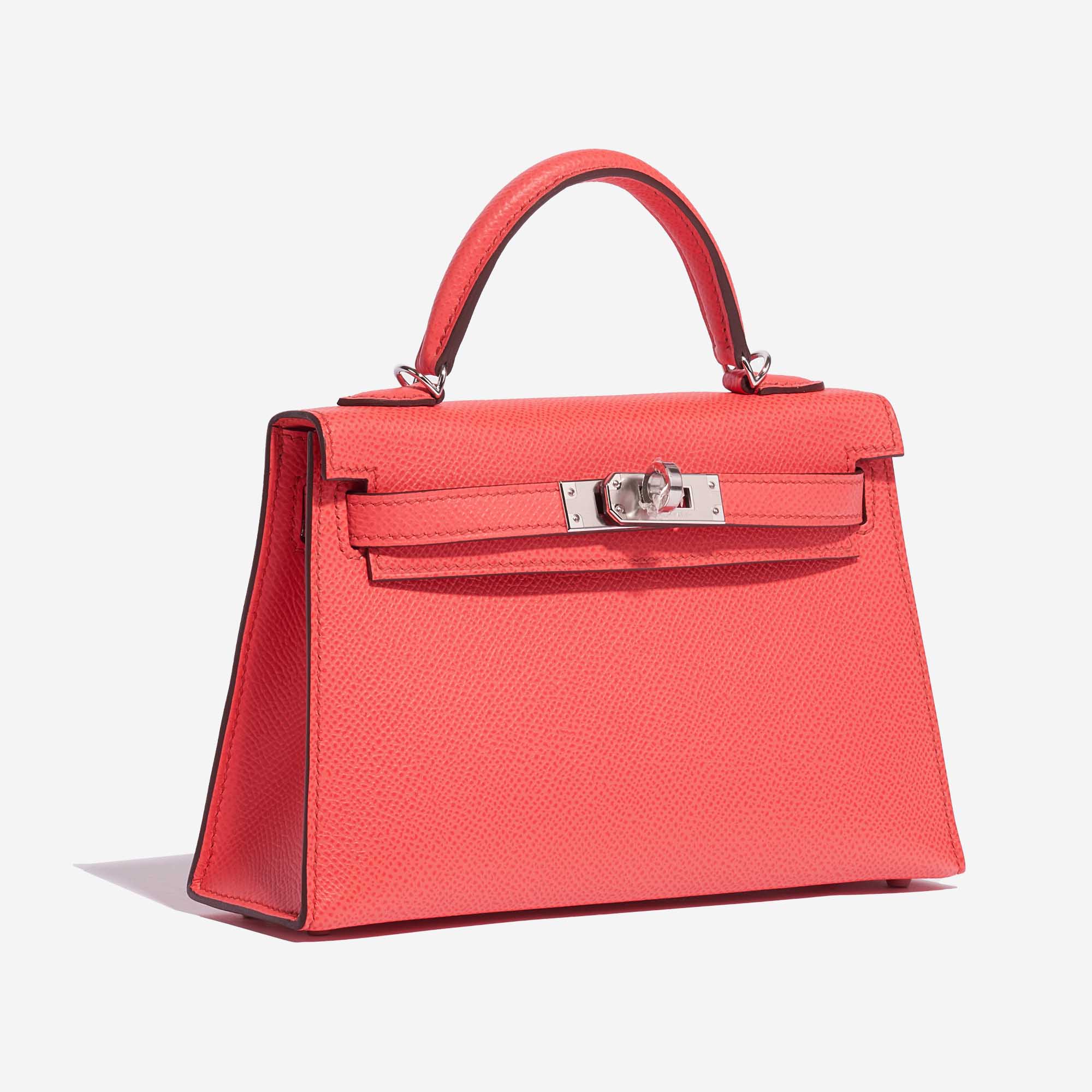 Pre-owned Hermès Tasche Kelly Mini Epsom Rose Texas Rose Side Front | Verkaufen Sie Ihre Designer-Tasche auf Saclab.com
