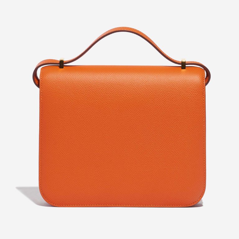 Pre-owned Hermès bag Constance 18 Epsom Feu Orange Back | Sell your designer bag on Saclab.com